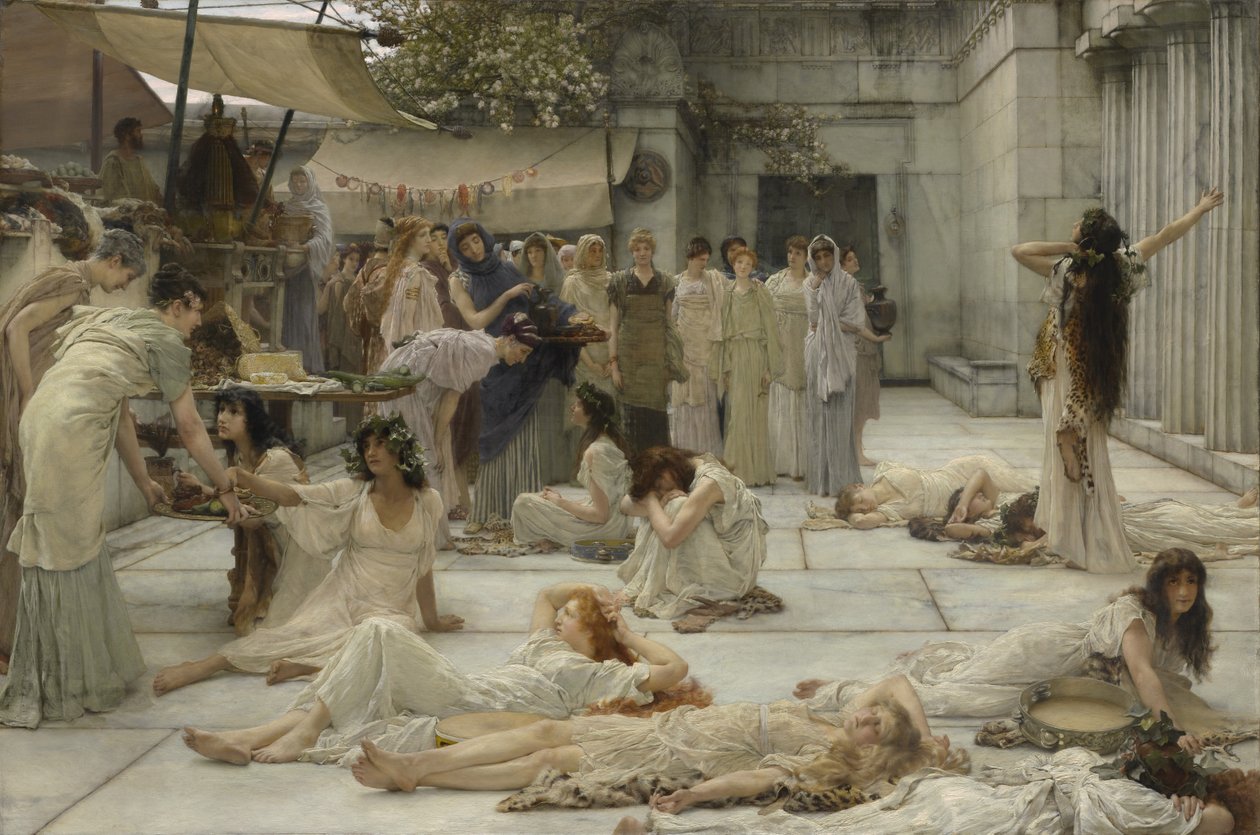 Amphissan naiset, 1887 tekijältä Lawrence Alma Tadema