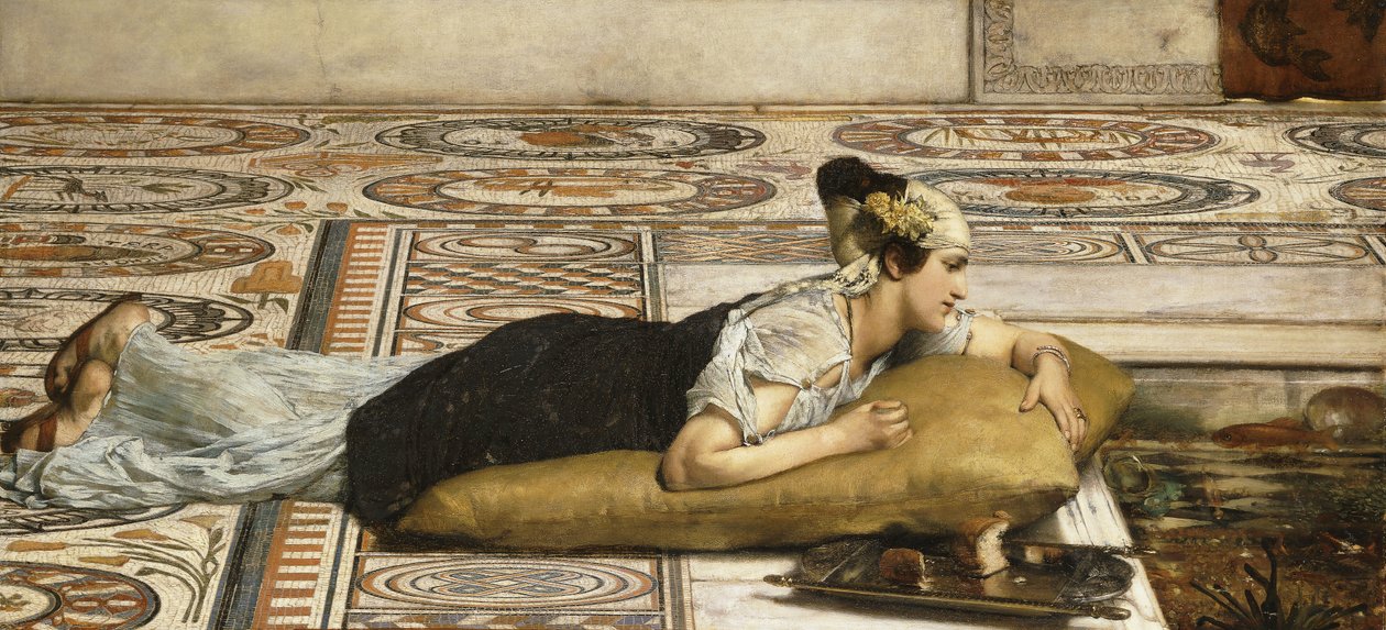 Vesilemmikit: Kultakala, 1874 tekijältä Lawrence Alma Tadema