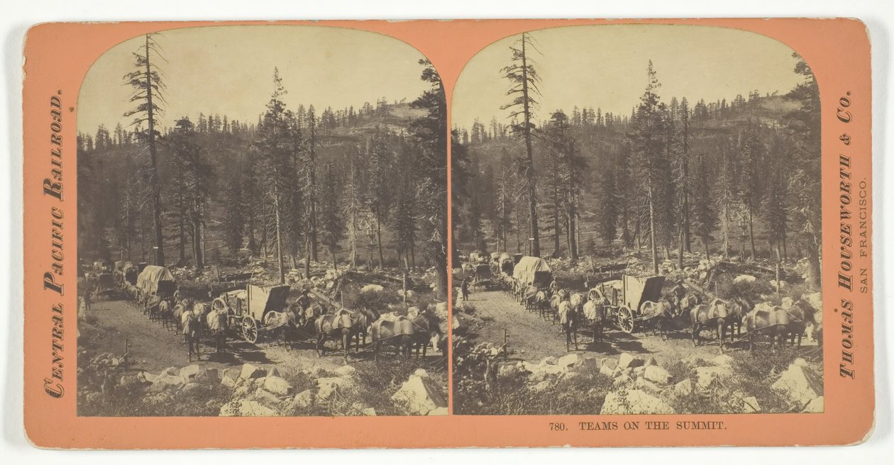Teams on the Summit, 1867. tekijältä Lawrence and Houseworth