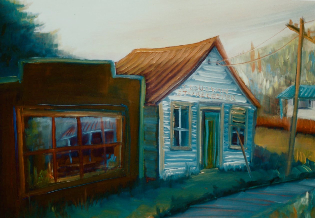 Ghost Town, West Coast, NZ, 1998 (öljy paperille) tekijältä Lee Campbell