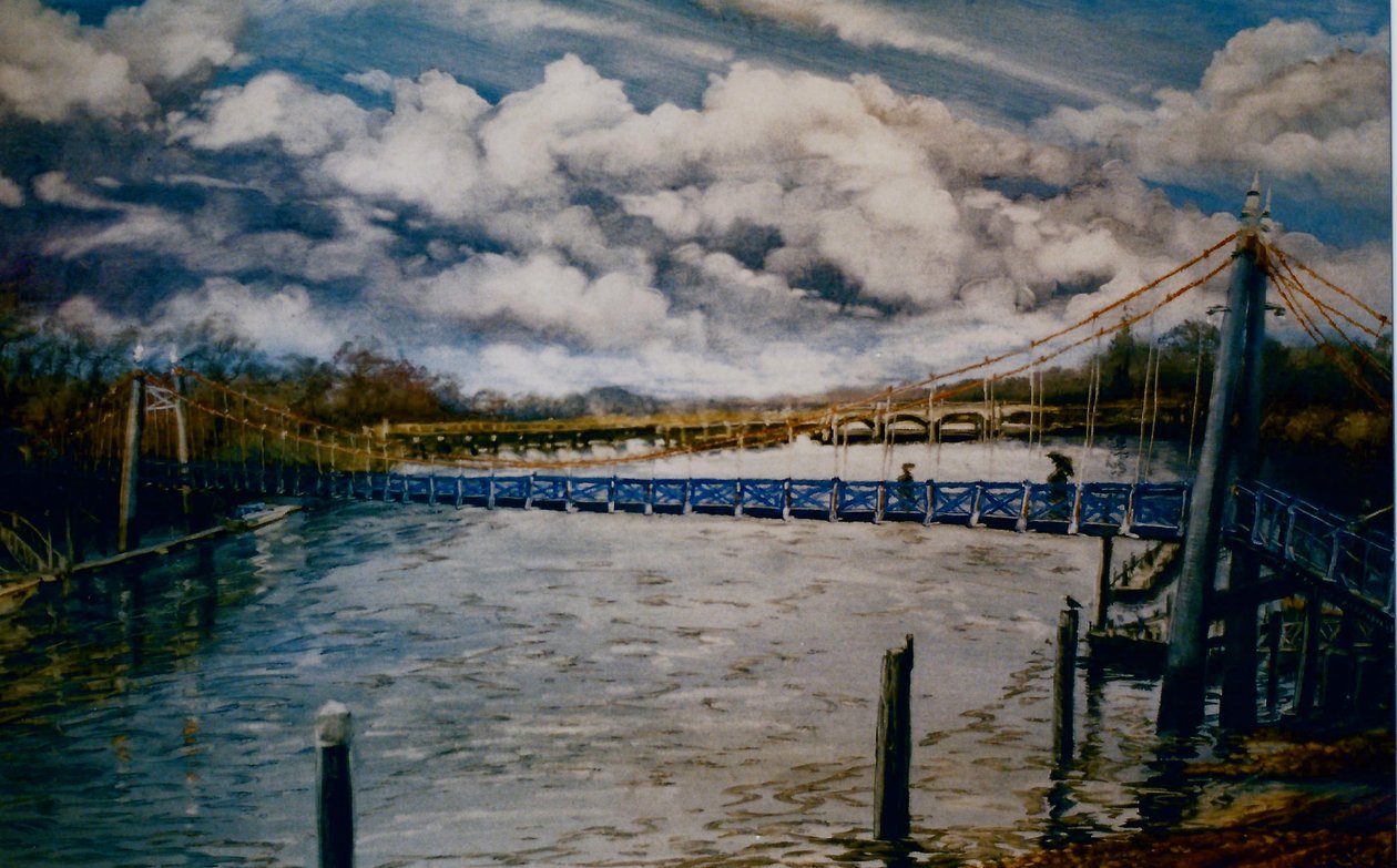 Teddington Lock, 2006 (öljy paperille) tekijältä Lee Campbell