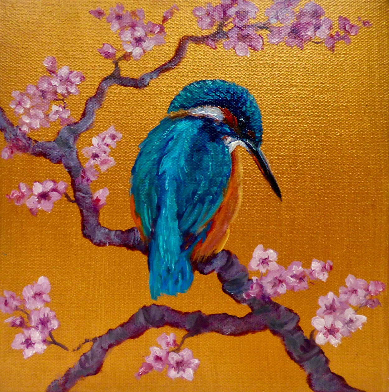 Kingfisher on Blossoms II, 2022 tekijältä Lee Campbell