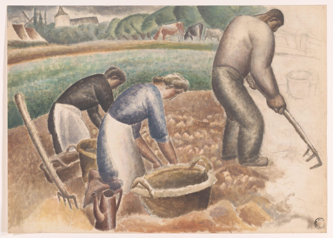 Perunannostokoneet pellolla tekijältä Leo Gestel