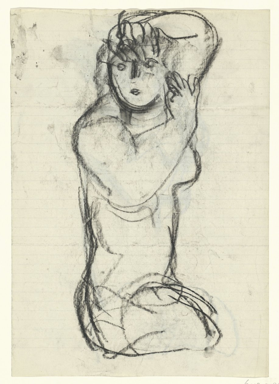 Polvistuva alaston nainen tekijältä Leo Gestel