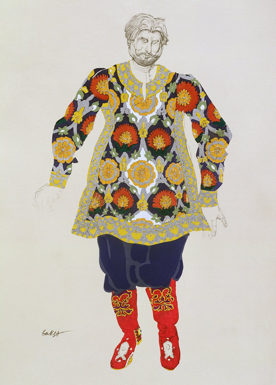 Pukusuunnittelu miehelle, Sadko, 1917 tekijältä Leon Bakst