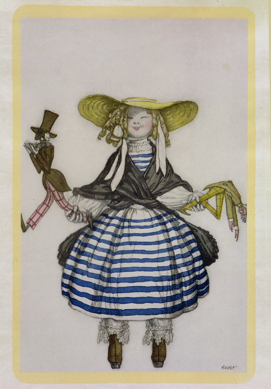 Nukketytön puku, teoksesta La Boutique Fantastique, 1917. tekijältä Leon Bakst