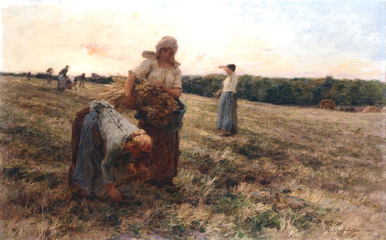 Gleaners at Sunset, 1889 tekijältä Leon Augustin Lhermitte
