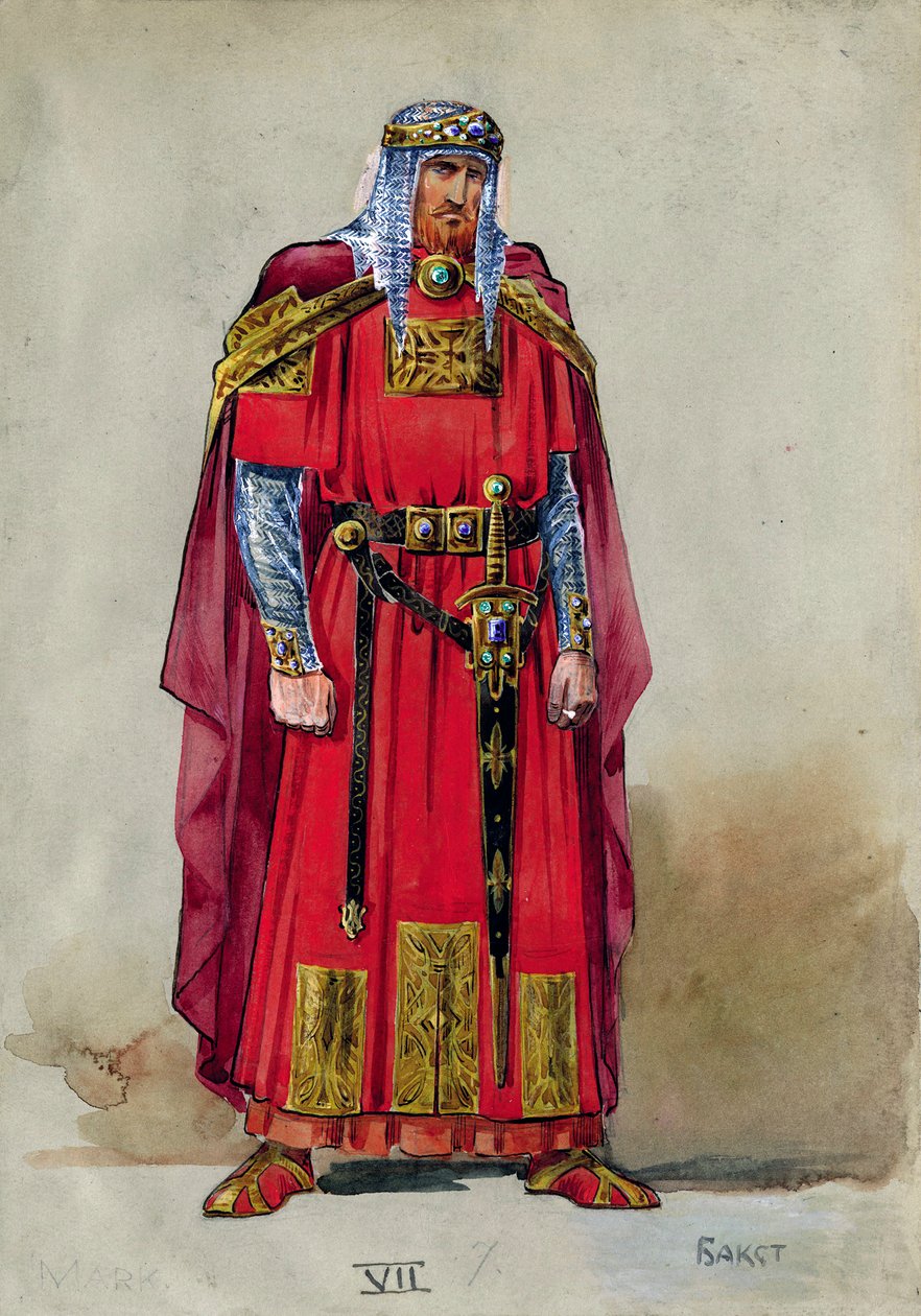 Keskiaikainen prinssi. Pukusuunnittelu tekijältä Leon Bakst