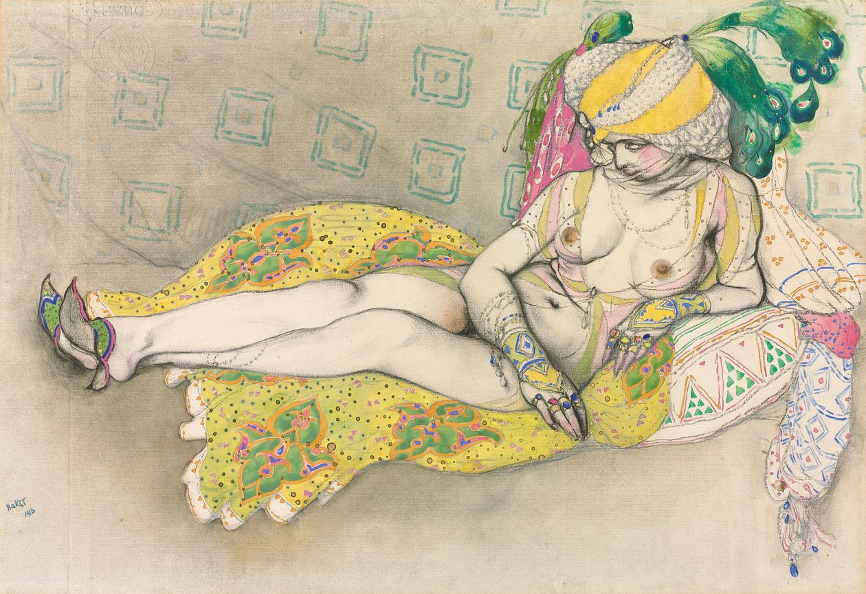 Keltainen sulttaana, 1916 tekijältä Leon Bakst
