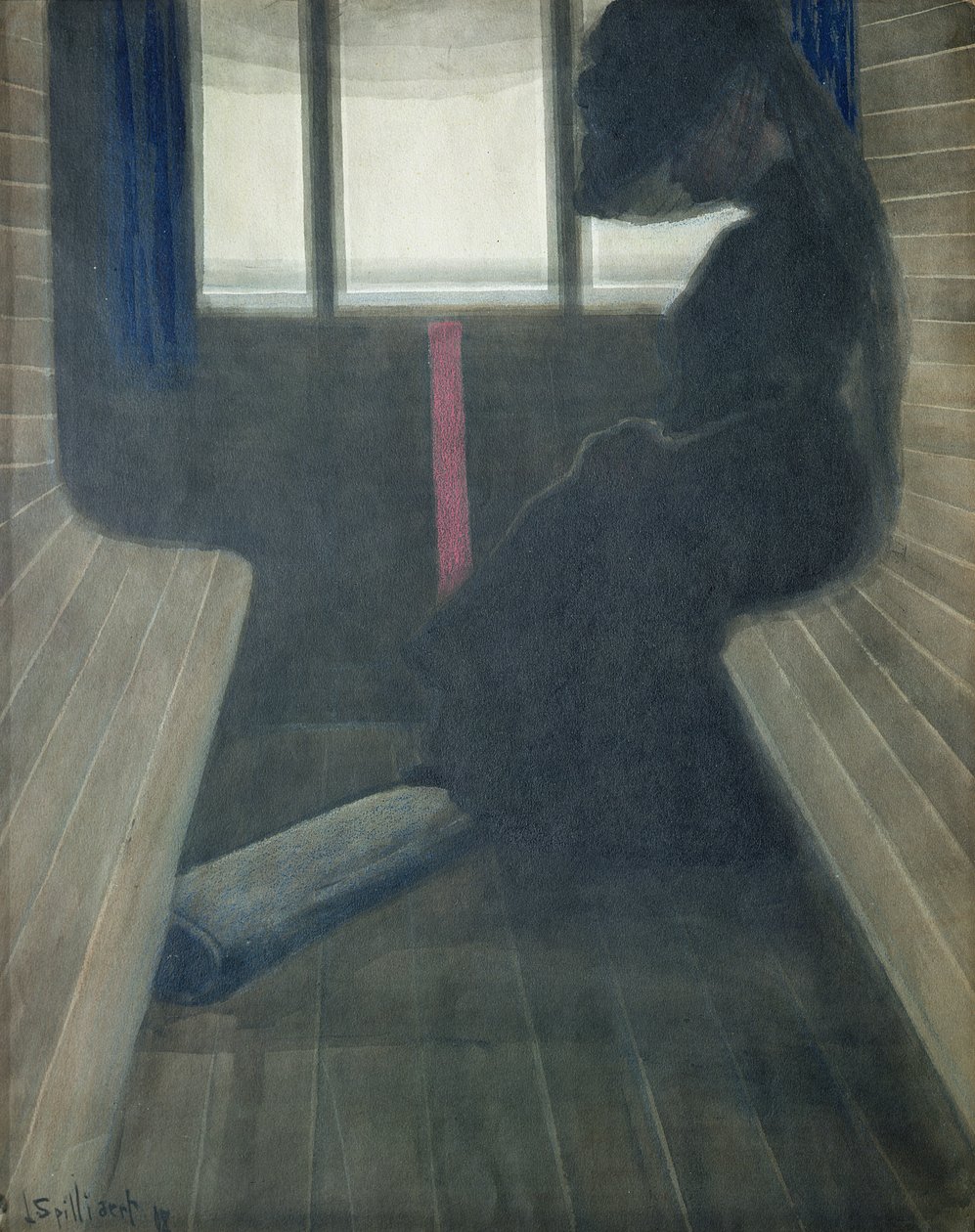 Nainen junassa, leski tekijältä Leon Spilliaert