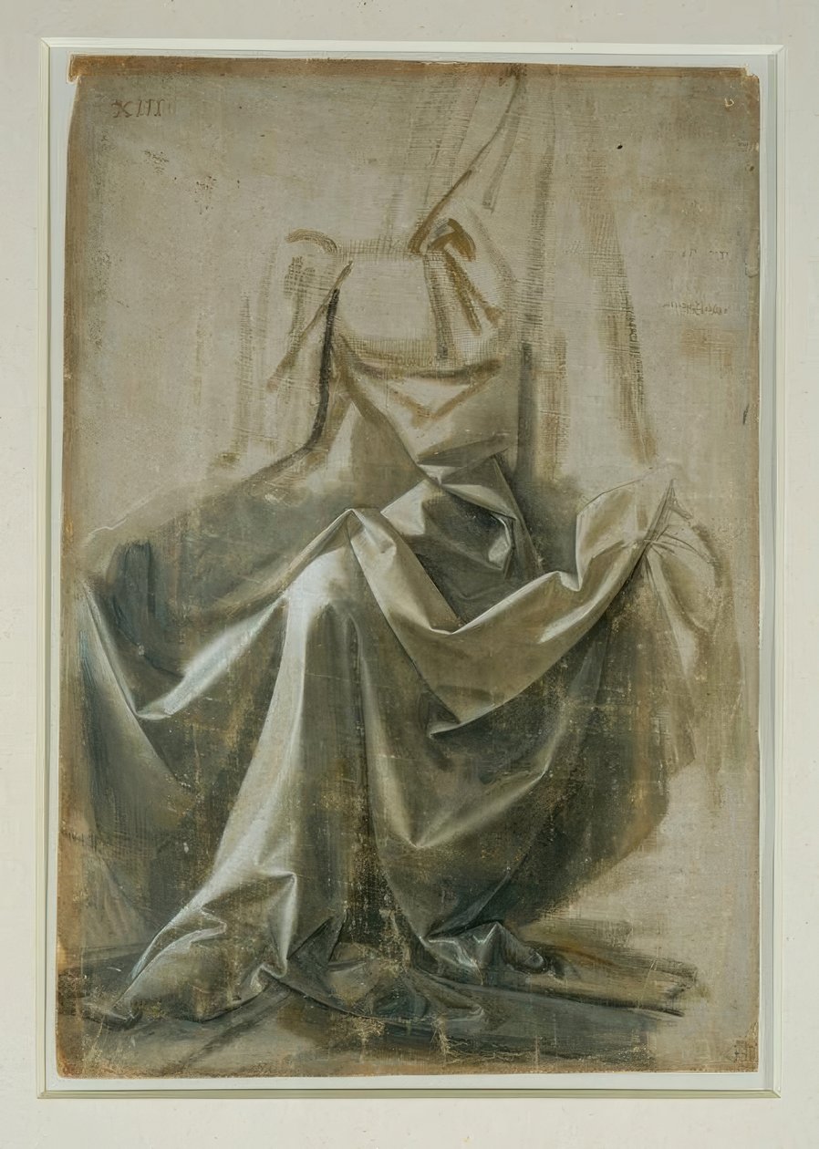Gewandstudie einer sitzenden Figur tekijältä Leonardo da Vinci