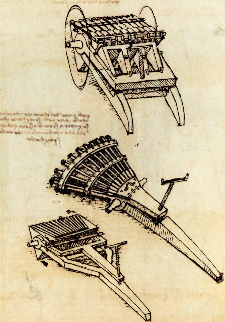 Ribauldequins tekijältä Leonardo da Vinci