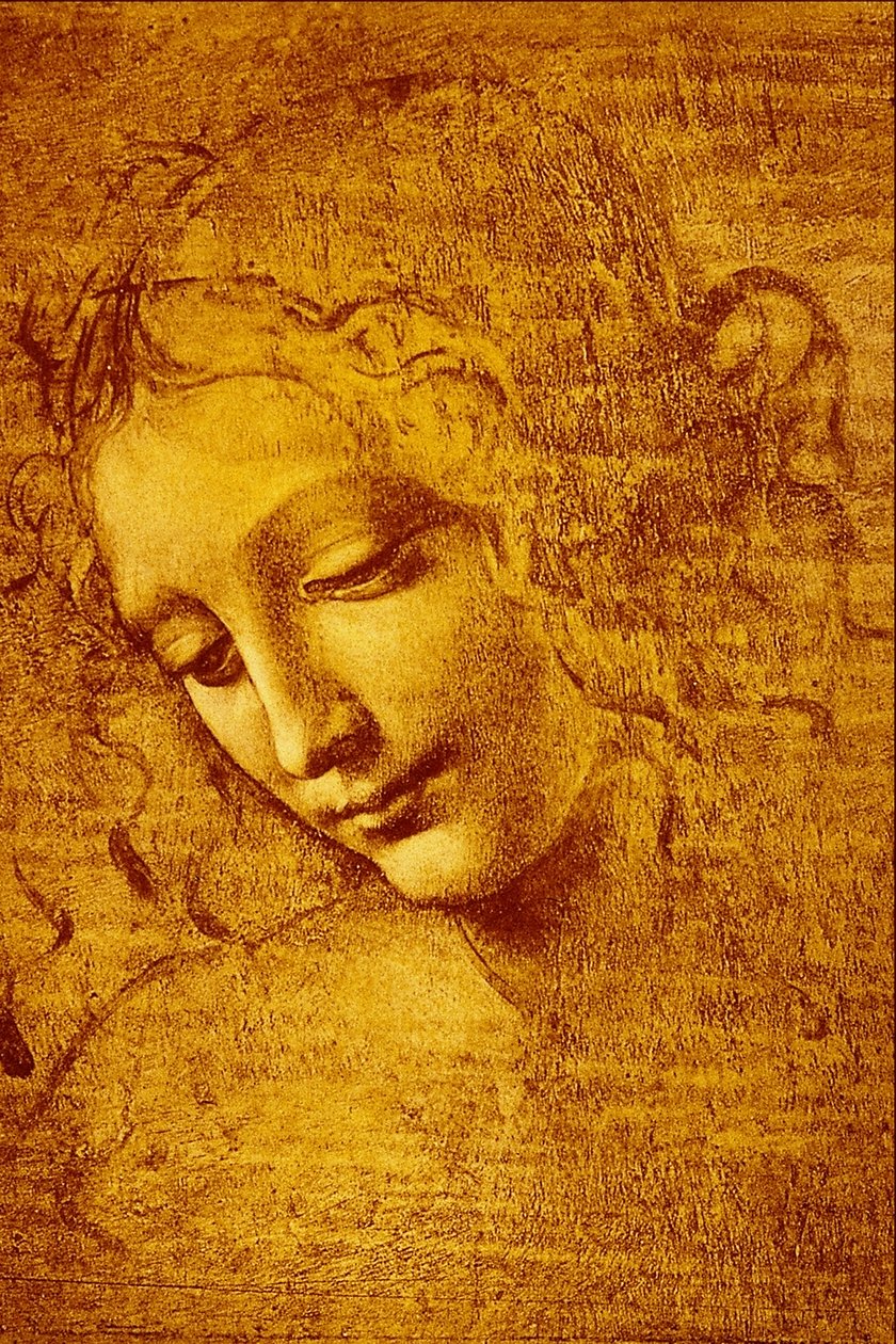 Maidenin pää, nimeltään The ... tekijältä Leonardo da Vinci