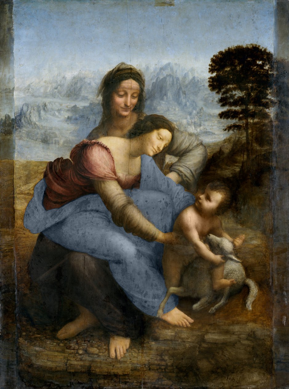 Neitsyt ja lapsi Pyhän Annan kanssa, n. 1510 tekijältä Leonardo da Vinci