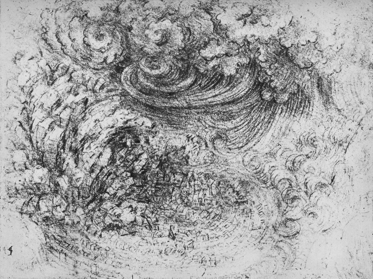 Pilvenpurkaus, c1480 1945 tekijältä Leonardo da Vinci