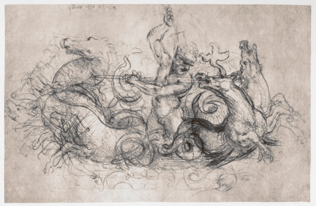 Neptunus, c1504 tekijältä Leonardo da Vinci