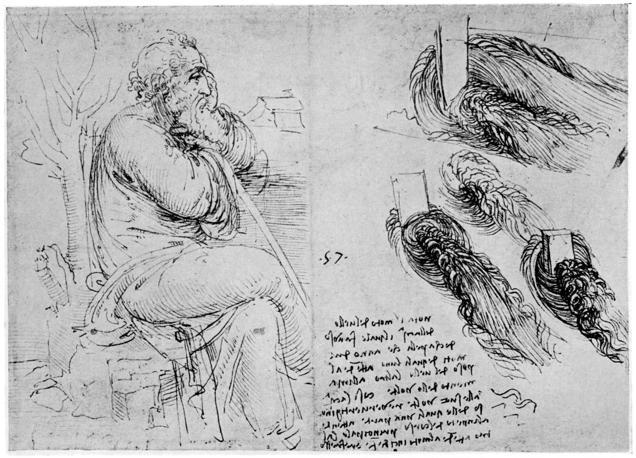 Tutkimuksia veden pyörteistä, c1513 1954 tekijältä Leonardo da Vinci