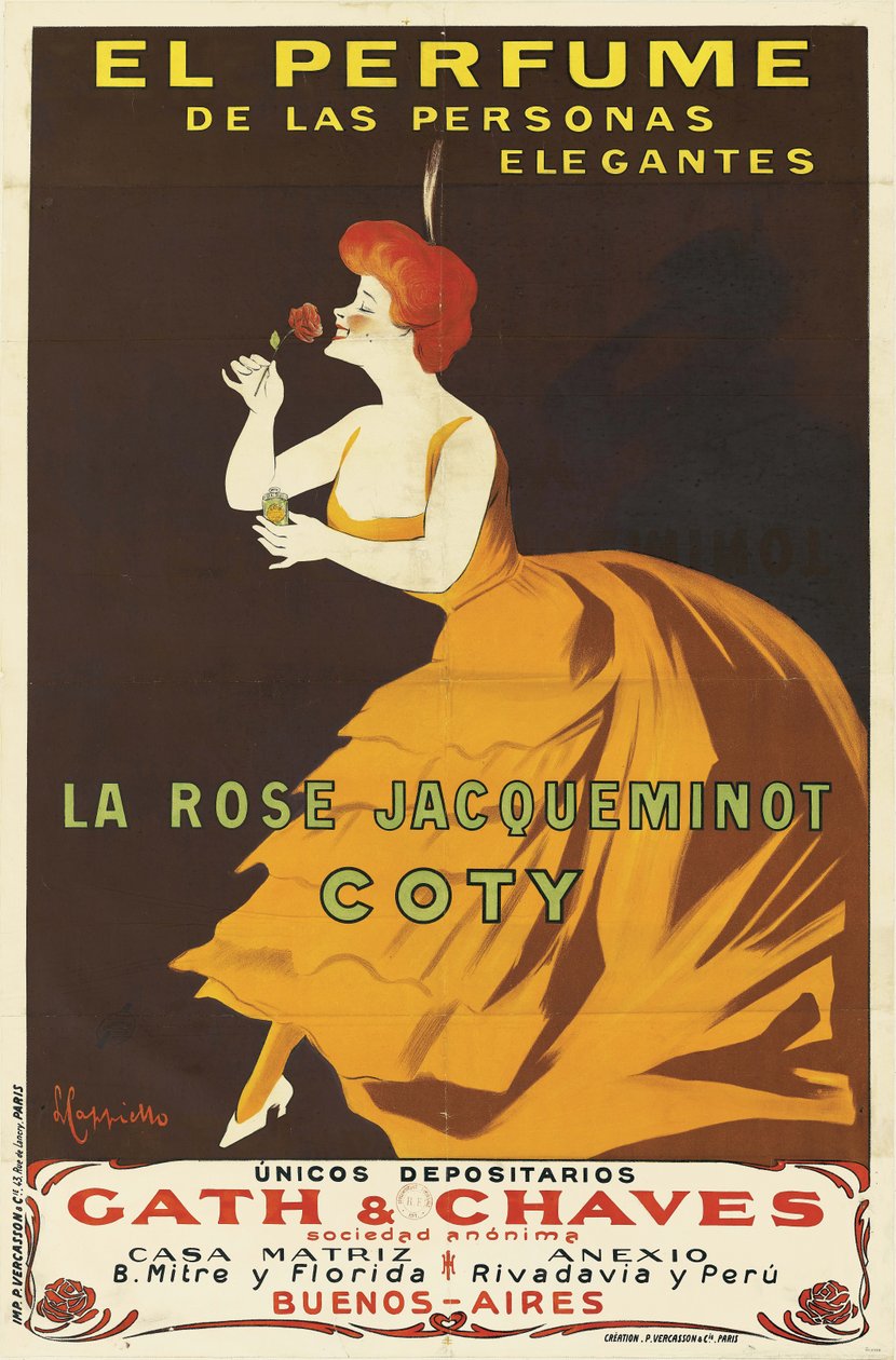 Coty - La Rose Jacqueminot, 1904. tekijältä Leonetto Cappiello