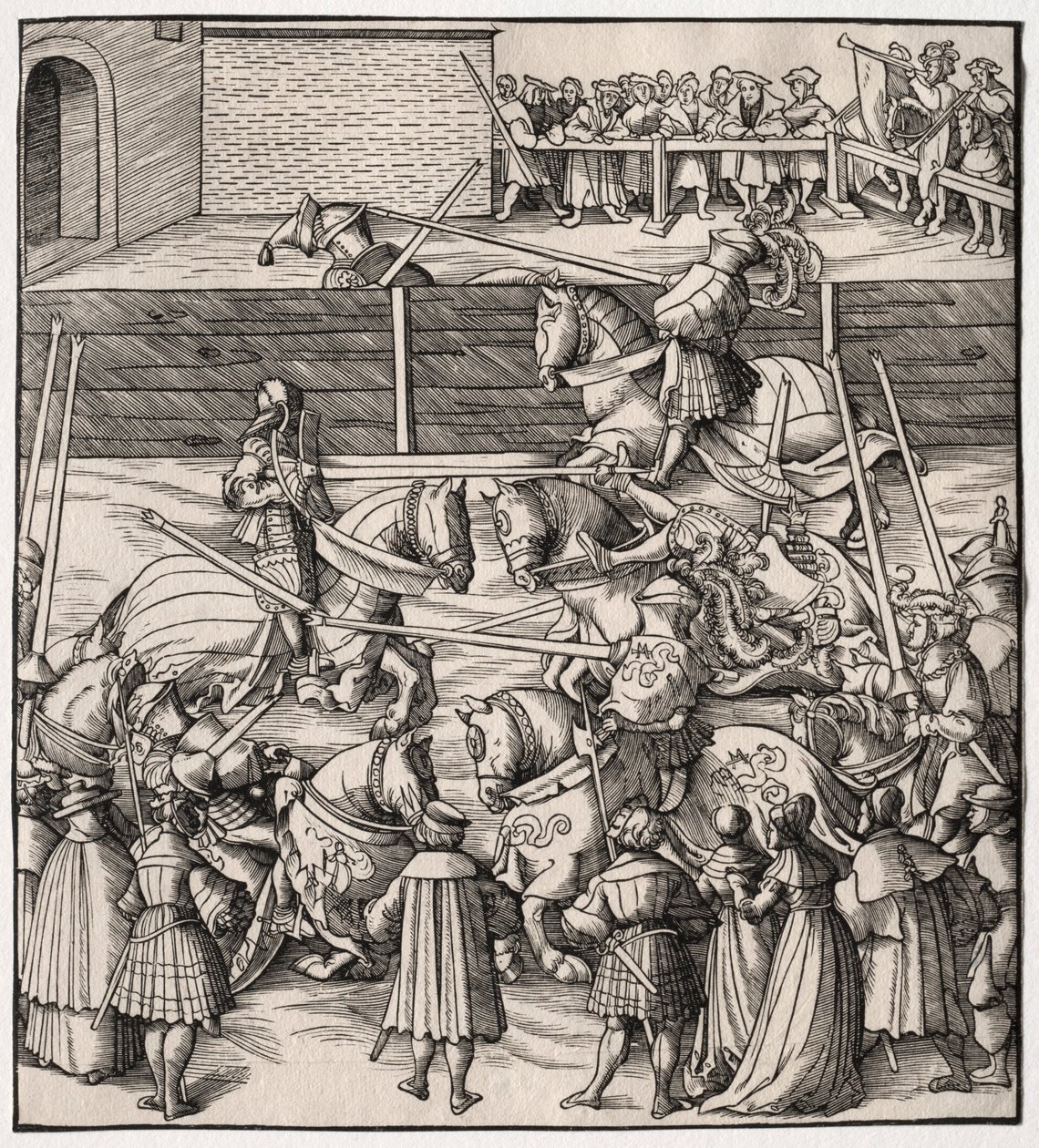 Turnauksen ja kallistuksen taito, 1513-1518. tekijältä Leonhard Beck