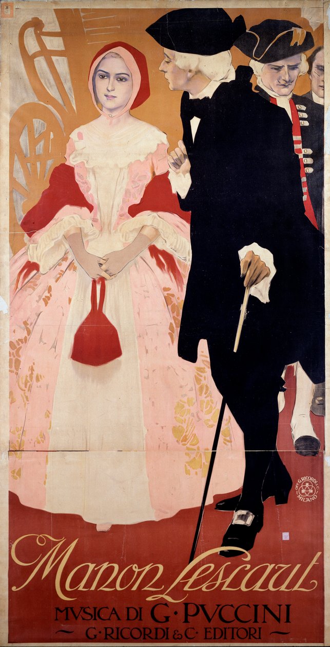 Manon Lescaut 1909 (juliste) tekijältä Leopoldo Metlicovitz