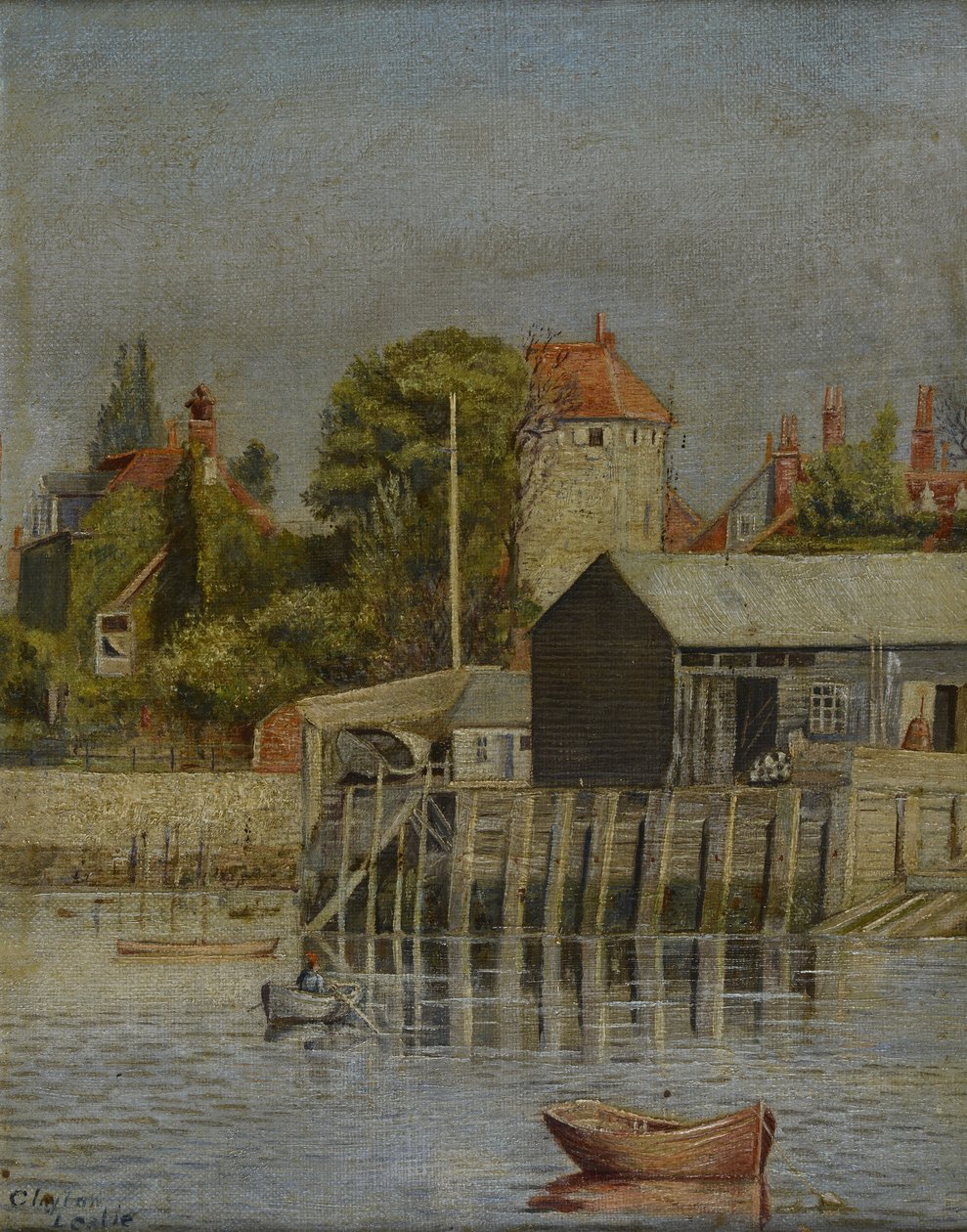 Canal Side ja venetelakka, 1884 tekijältä Leslie Clayton