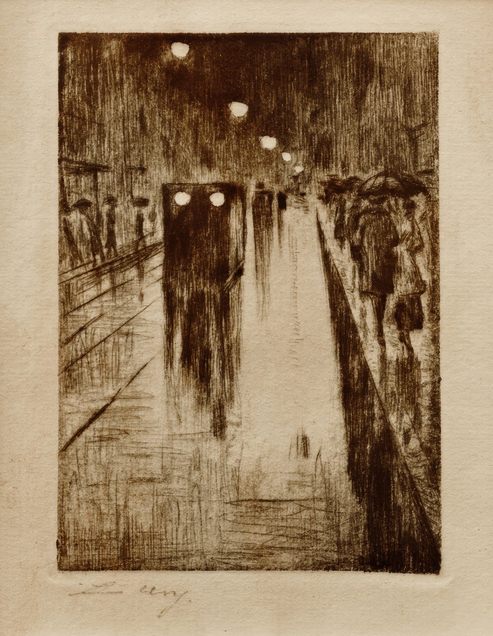 Leipziger Straße im Regen tekijältä Lesser Ury