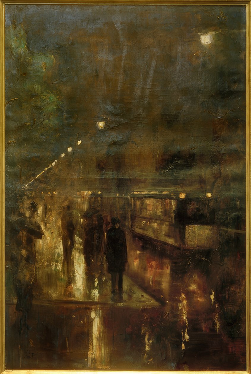 Nächtliches Berlin (Nollendorfplatz) tekijältä Lesser Ury