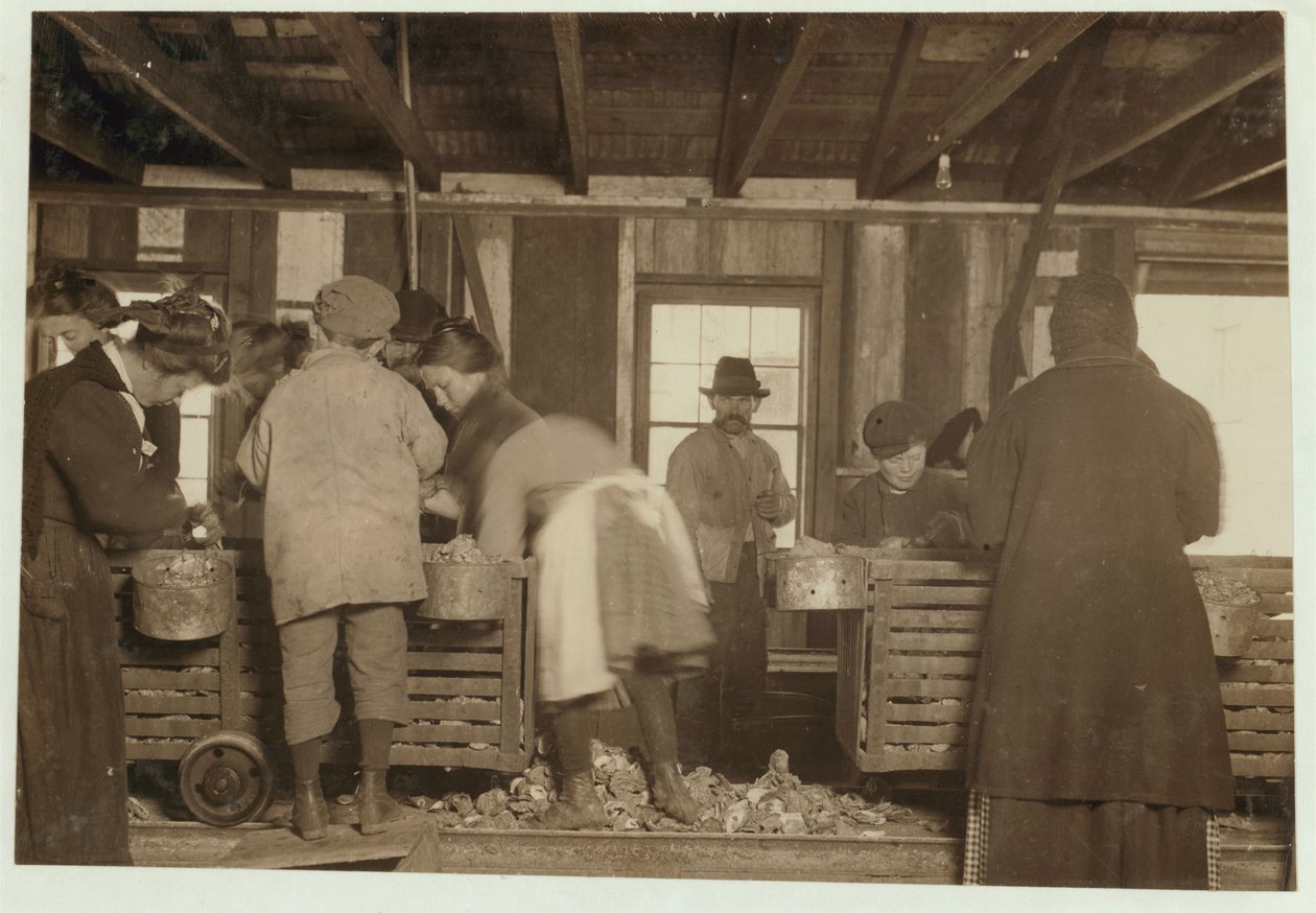 10-vuotias Mike Murphy, 7-vuotias Annie Healy ja 10-vuotias Ross Healy (joka on työskennellyt 2 vuotta) Alabama Canning Co:ssa, Bayou La Batressa, Alabamassa, 1911. tekijältä Lewis Wickes Hine
