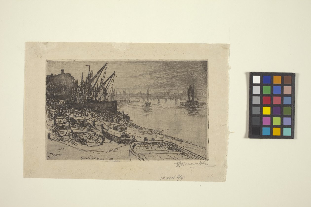 Thames-joki, Lontoossa (etsaus) tekijältä Lewis Henry Meakin