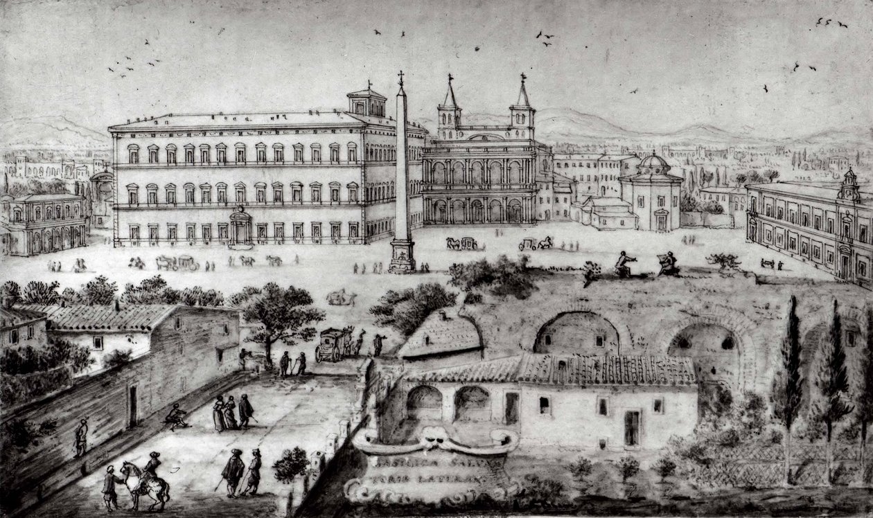 Näkymä Lateraaniin, Rooma, 1672-73. tekijältä Lievin Cruyl