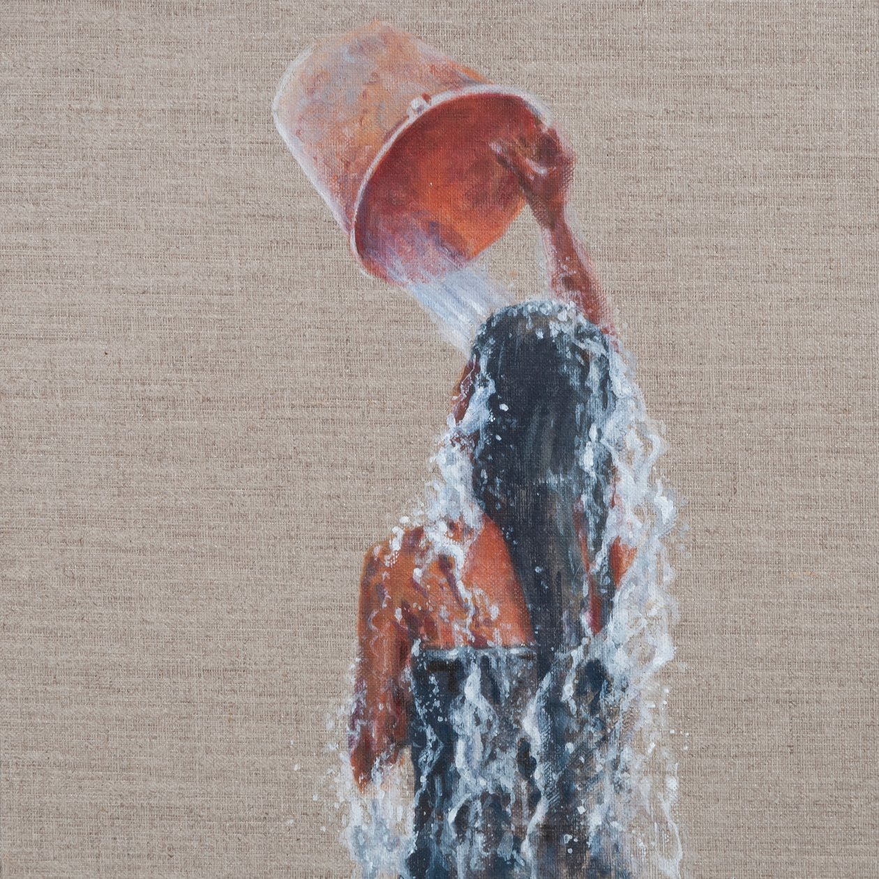 Girl Bathing, 2012 (akryyli kankaalle) tekijältä Lincoln Seligman