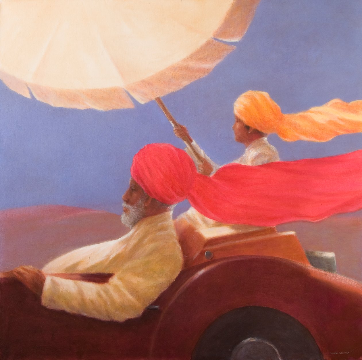 Maharaja vauhdissa, 2010 (akryyli kankaalle) tekijältä Lincoln Seligman