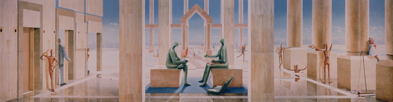 The Lightness of Banking, 1989 (akryyli kipsilevylle) tekijältä Lincoln Seligman