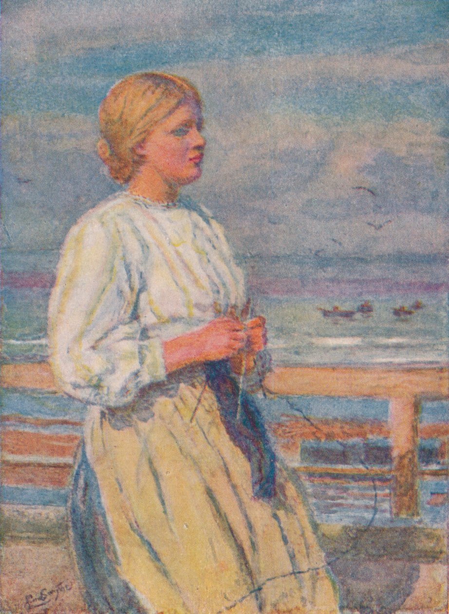 Tyttöjen neulonta, 1917, 1919 tekijältä Lionel Percy Smythe
