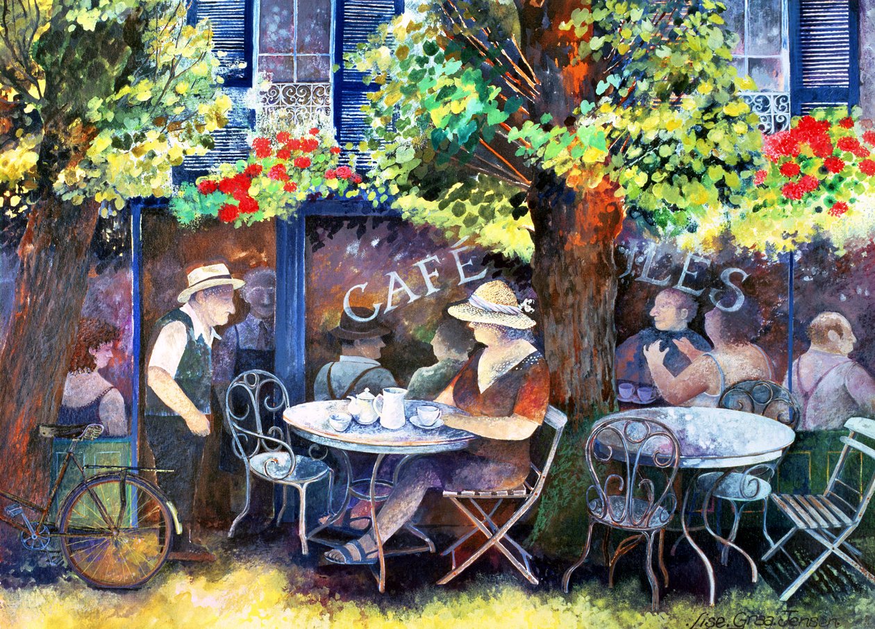 Cafe Jules, 1994 (akryylimuste, guassi) tekijältä Lisa Graa Jensen
