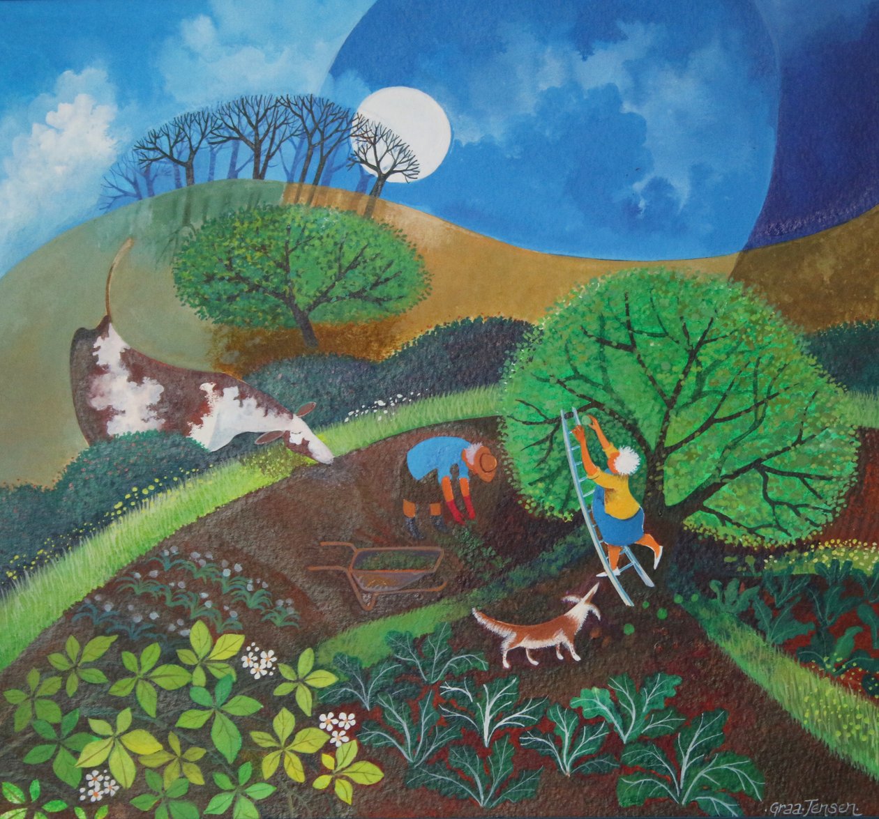 Companion Gardeners, 2015, (akryylimusteet paperille) tekijältä Lisa Graa Jensen