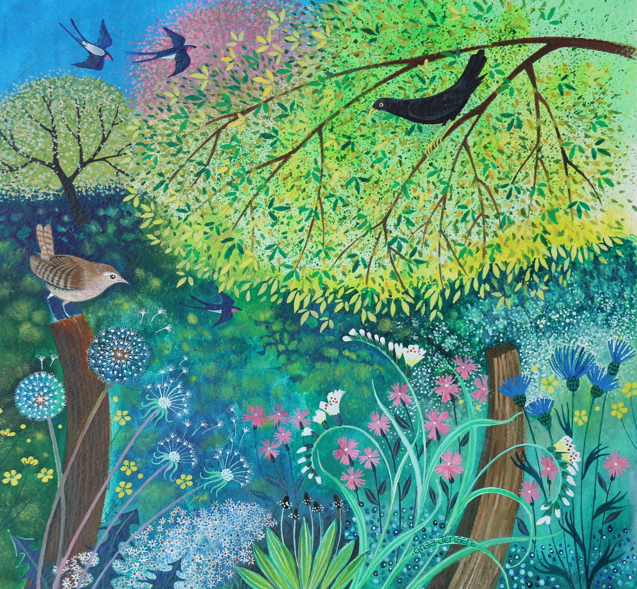 Jennys Garden, 2017, (akryyli) tekijältä Lisa Graa Jensen
