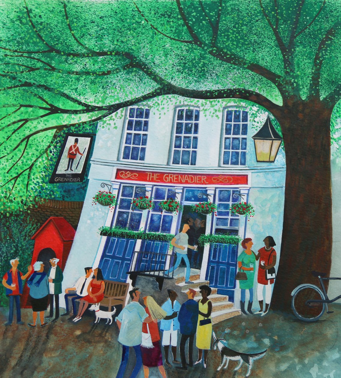 The Grenadier Pub 2018 (akryylit paperille) tekijältä Lisa Graa Jensen