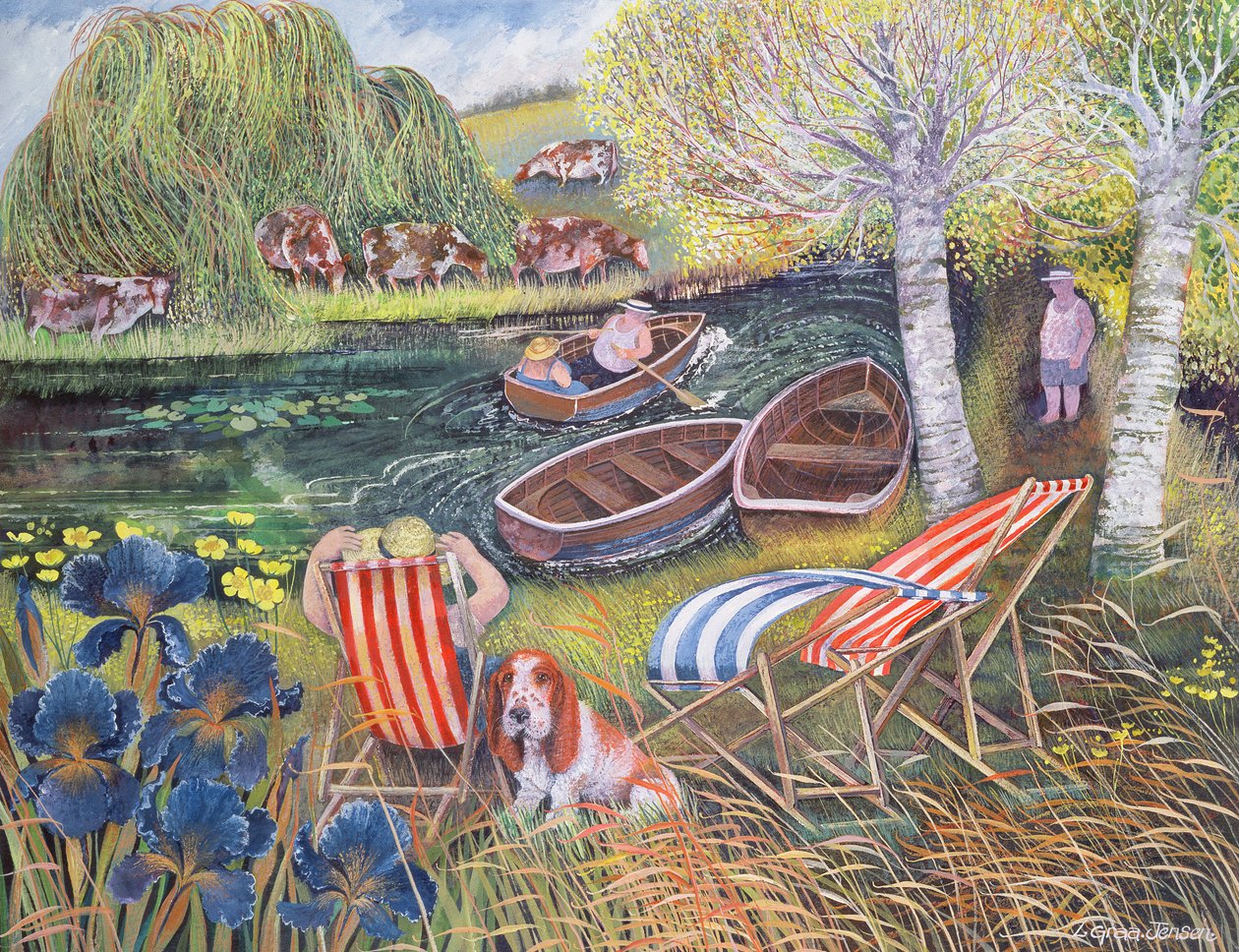 Breezy River, 1995 (akryylimuste, guassi) tekijältä Lisa Graa Jensen