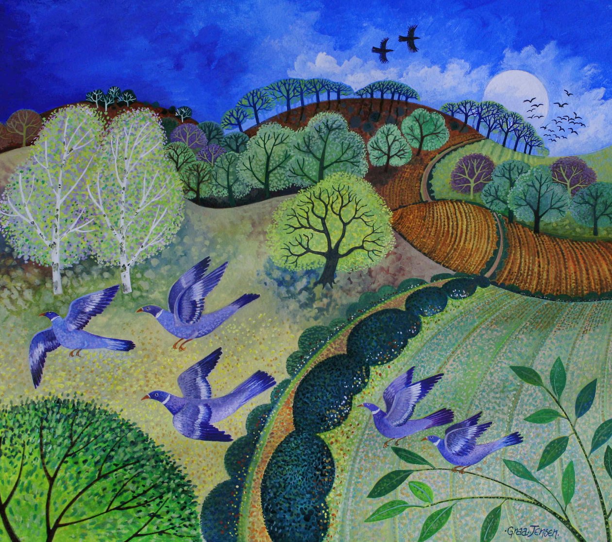 Lento, 2009, (akryylit paperille) tekijältä Lisa Graa Jensen