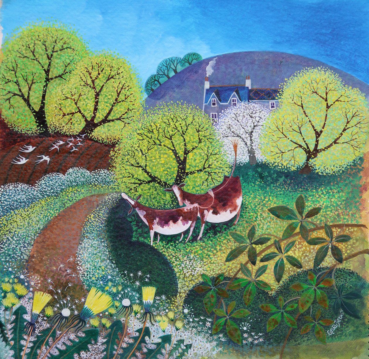 Winding Lane, 2021 (akryyli kankaalle) tekijältä Lisa Graa Jensen