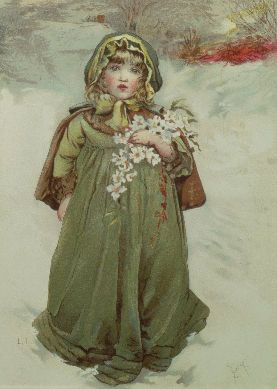 Etukappale jouluruusuista, 1880 tekijältä Lizzie Mack