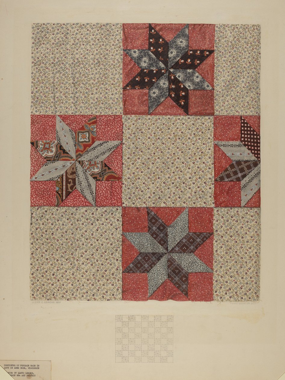 Star Design Comforter, c. 1937. tekijältä Lloyd Charles Lemcke