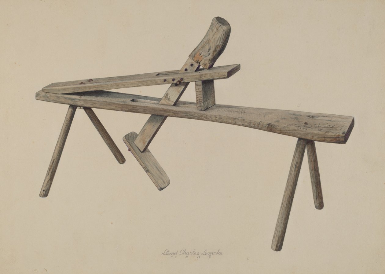 Puuveistäjäpenkki, 1938. tekijältä Lloyd Charles Lemcke