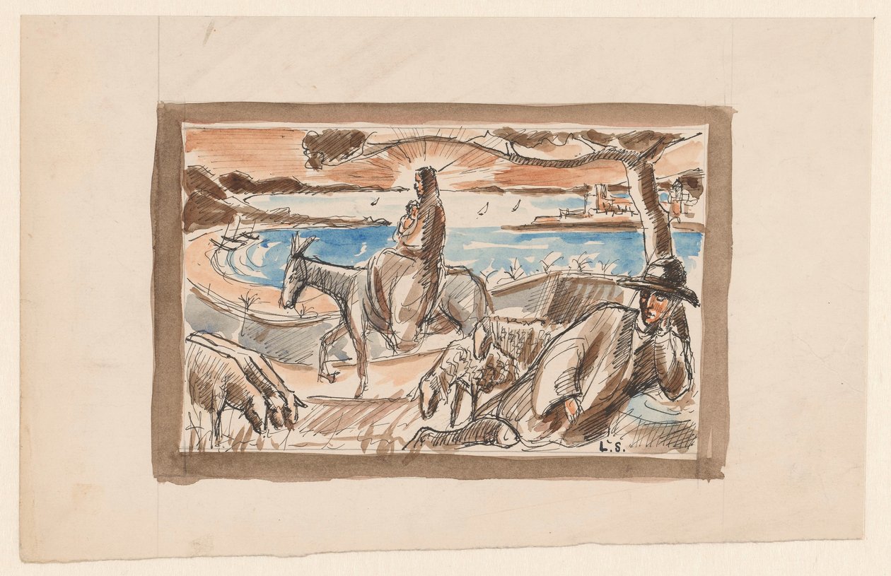 Lento Egyptiin tekijältä Lodewijk Schelfhout (signed by artist)
