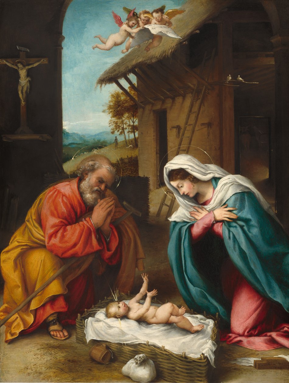 Syntymä, 1523. tekijältä Lorenzo Lotto