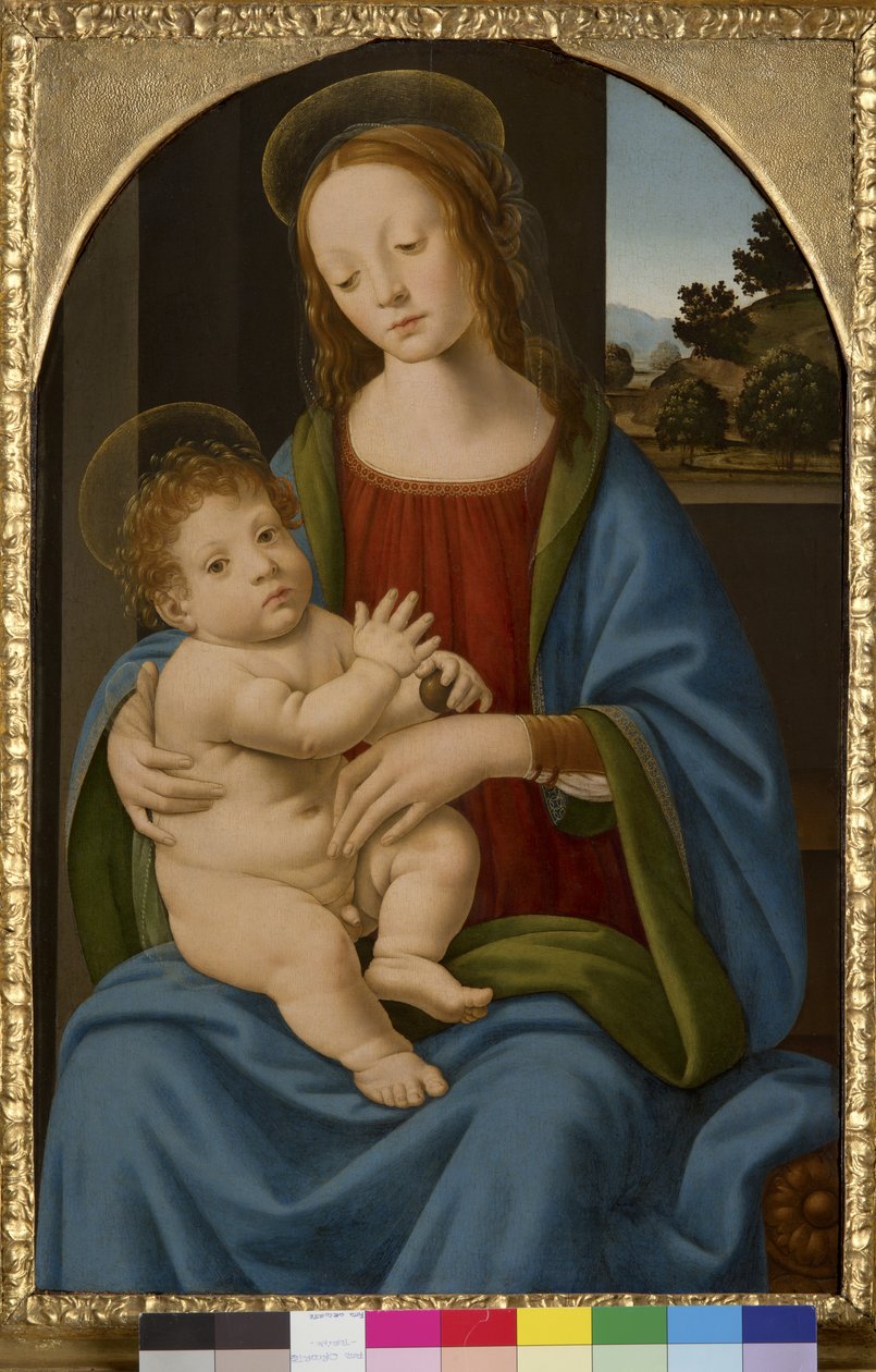 Madonna ja lapsi, 1485-90 tekijältä Lorenzo di Credi