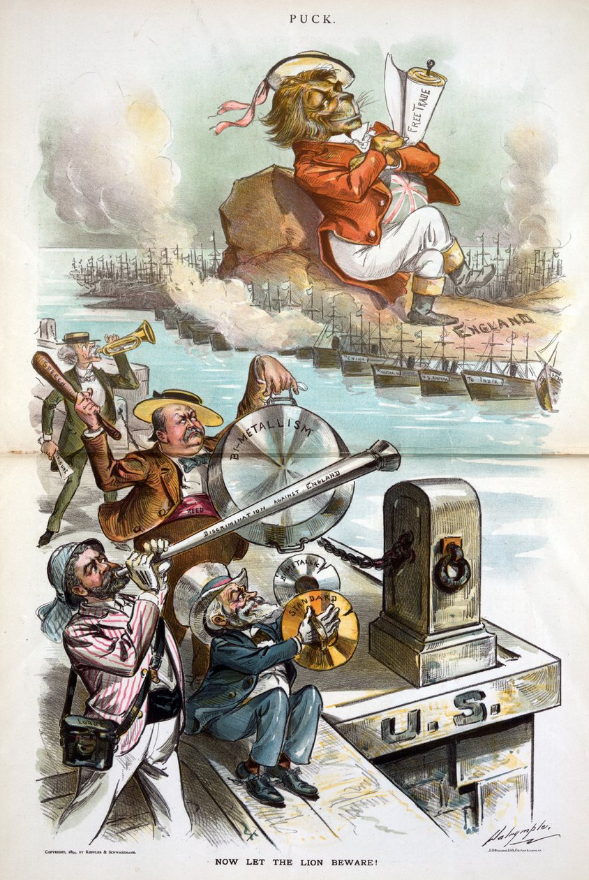 Varo nyt leijonaa!, 1894 tekijältä Louis Dalrymple
