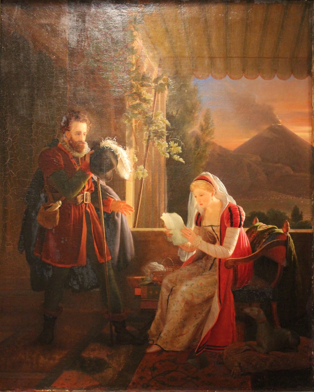 Tasso sisarensa Cornelian luona Sorrentossa. tekijältä Louis Ducis