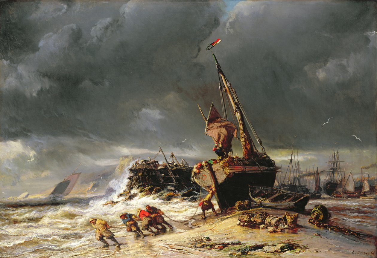 Laskuvesi, 1861 tekijältä Eugene Isabey